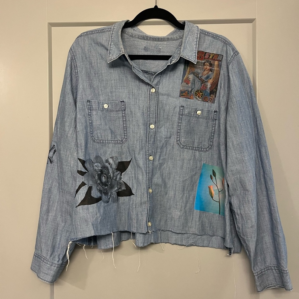 Denim Jacket with Artistic Patches